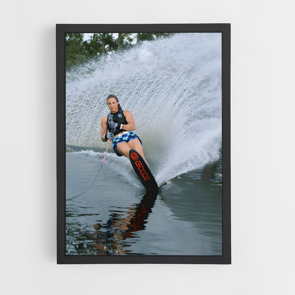 Poster Glisse Émeraude – affiche Ski nautique (vue 2)